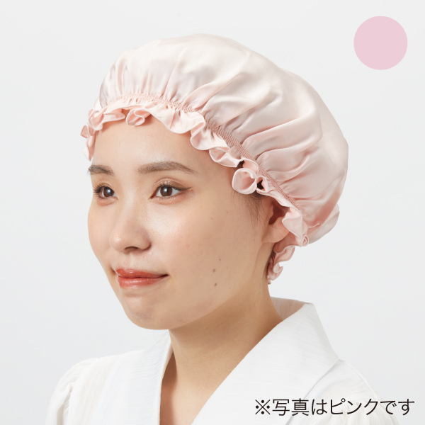 <!--シルクナイトキャップショートピンク-->