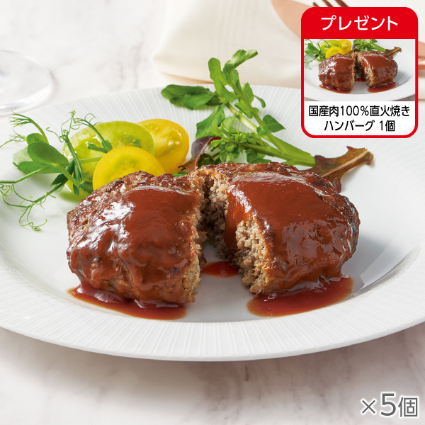 <!--国産肉100%直火焼きハンバーグ 5袋*-->