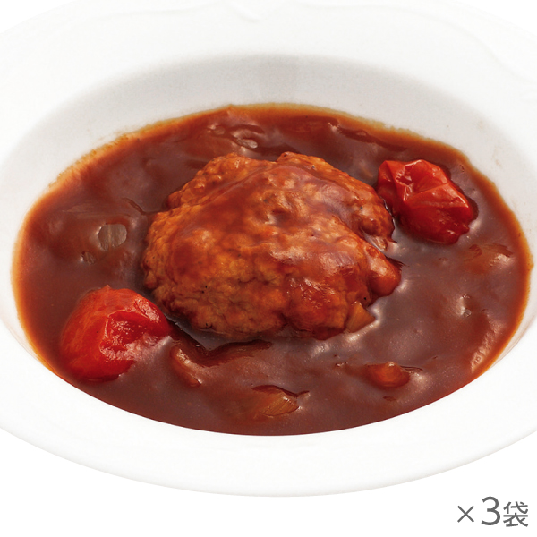 <!--越後もちぶたのハンバーグトマト煮込み 3袋* -->
