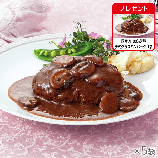 <!--国産肉100%芳醇デミグラスハンバーグ 5袋* -->
