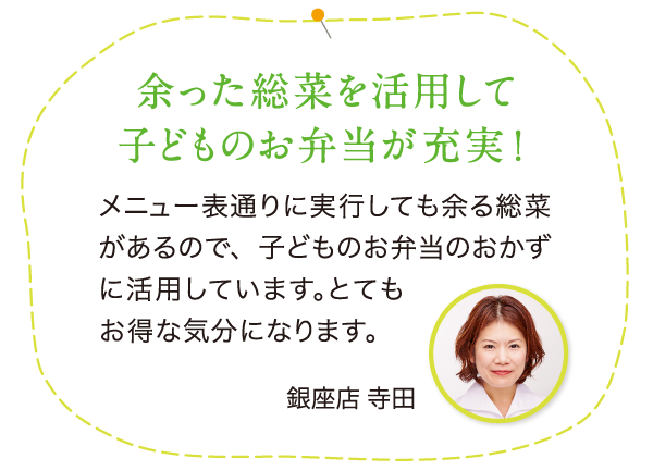 余った総菜を活用して子どものお弁当が充実!