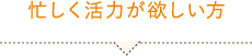 忙しく活力が欲しい方