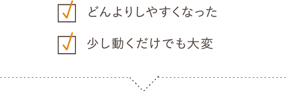 どんよりしやすくなった 少し動くだけでも大変