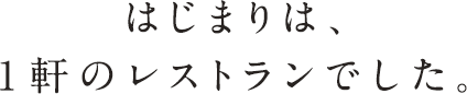 はじまりは、1軒のレストランでした。